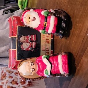 Vintage Mr. and Mrs. Santa candle set